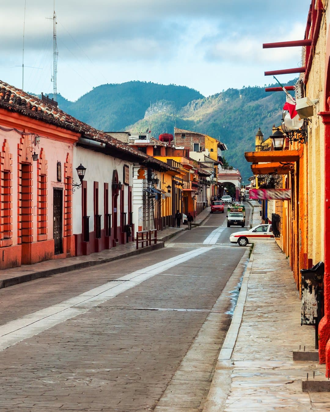 Colonial street in San Cristóbal de las Casas
